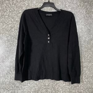 Lane Bryant Black Minimalist V-Neck Sweater - Size 22/24 - Women's Plus Size Top